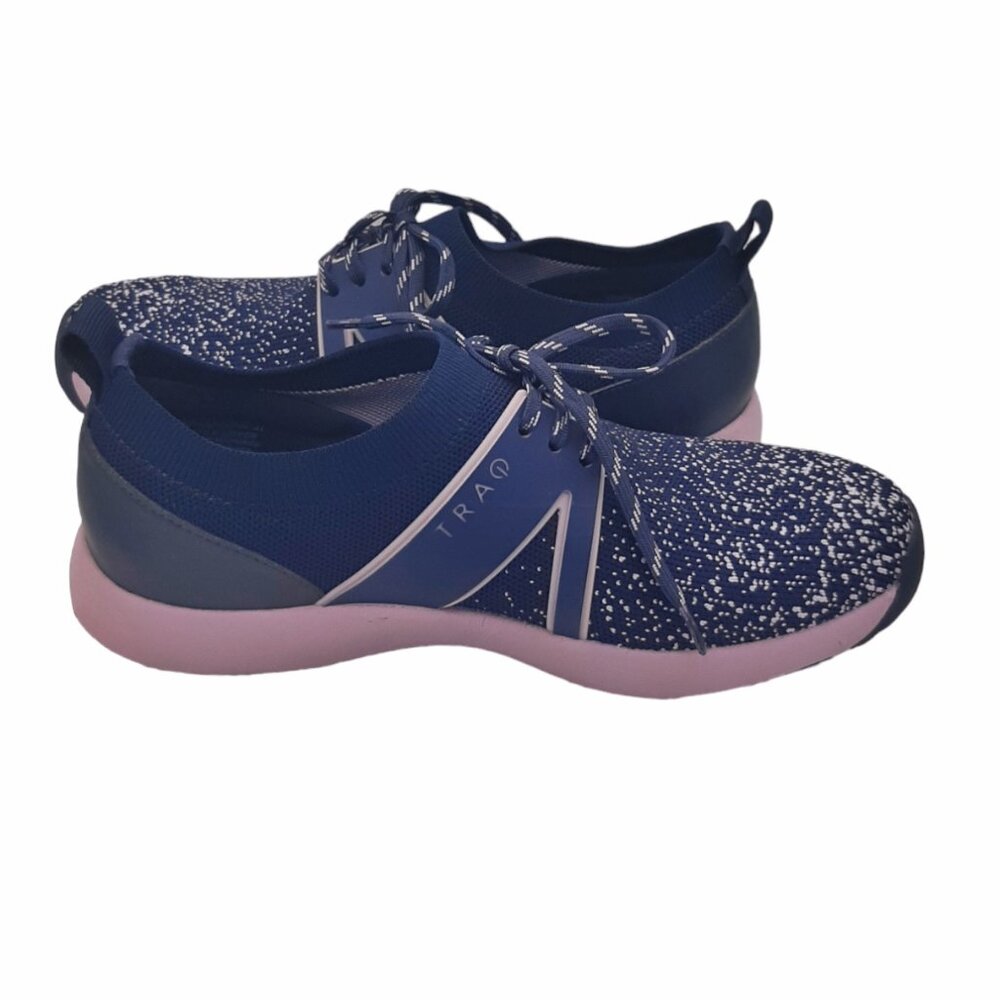 TRAQ By Alegria QOOL Lavender Navy & Lavender Lace Up Athletic Sneakers SZ 37 - Picture 8 of 12